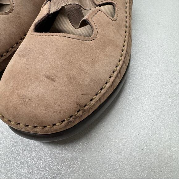 SAS Brown Leather Mary Jane Flats Shoes Womens 9.5 Comfort Classic Slip On - Picture 6 of 7
